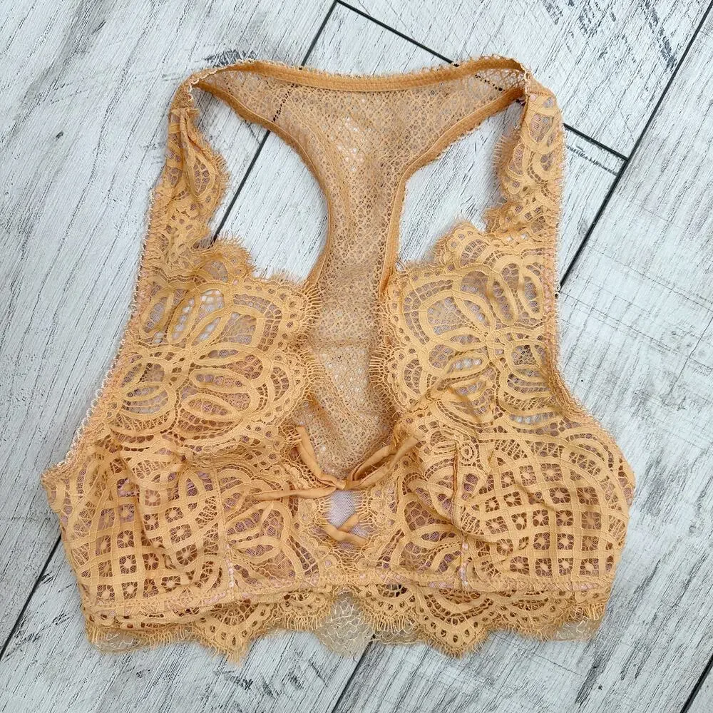 Victoria's Secret Dream Angels Bralette Orange Papaya Medium NWT Festival Boho - Picture 2 of 7